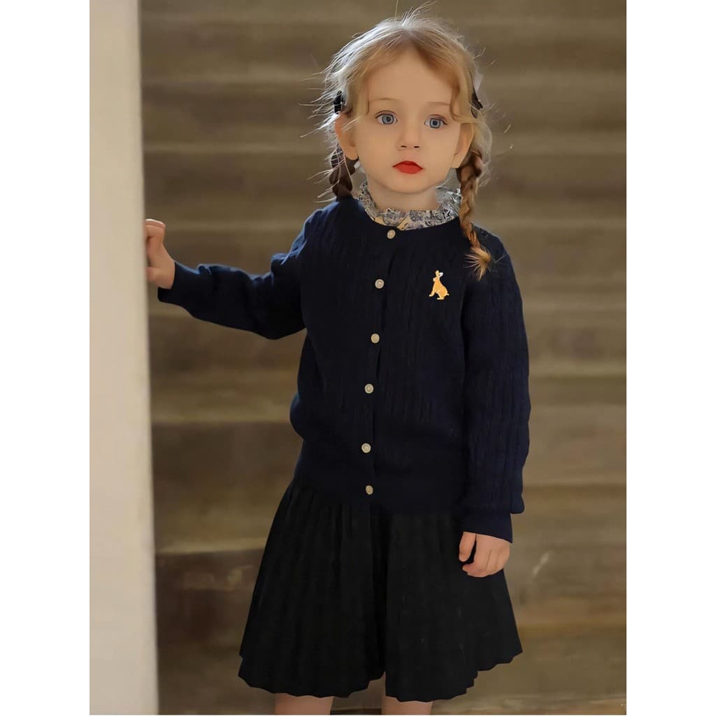 2025 meninas Cardigan de malha primavera outono estilo puro algodão torção camisola outono estilo ocidental masculino fe