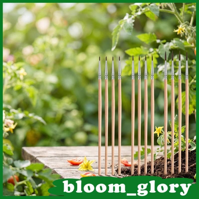 [Bloom_glory] Escova De Polinação De 12 Peças Com Cabo De Madeira Manual Pollinizador De Plantas Ferramenta Flores Finas