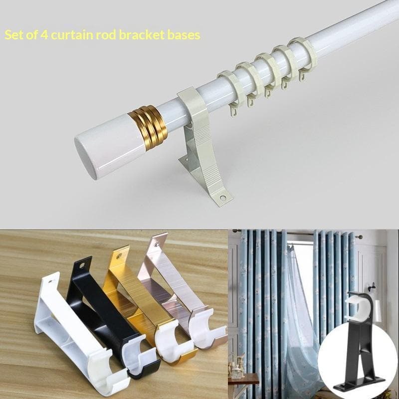 Suporte De Haste De Cortina Dupla , 4 Peças , Conjunto De Base De Metal Resistente À Corrosão , Poste De Janela Para De
