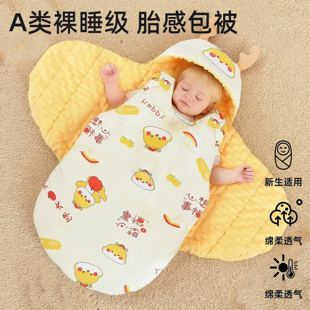 Colcha bebê recém-nascido puro algodão classe a primavera verão saco de dormir dois-em-um bebê recém-nascido dedicado ou