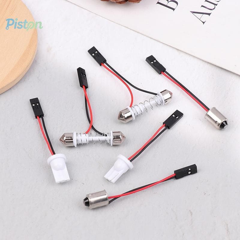 Pistão 10 Pçs Adaptador Para Luz Do Carro Led Painel Parar Lâmpada Interior Cúpula T10 BA9S T4W Festão Conector Rosa Cab