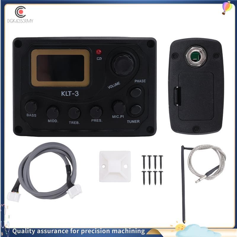 [hukou33] Equalizador EQ De 4 Bandas-3 Pré-Amplificador De Guitarra Acústica Com Afinador Digital Captador