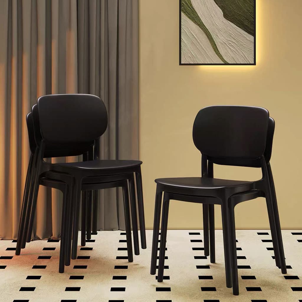 2 Plastic Bistro Chairs, Stackable, for Kitchen, Balcony, Party, Event, Restaurant