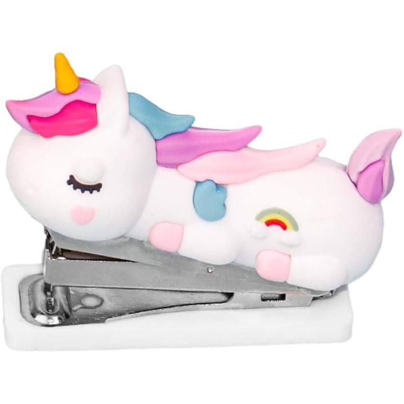 Grampeador Fofo, Mini Grampeador Portátil em Forma de Animal, Grampeador de Mesa Portátil de Silicone, Estatueta Artísti