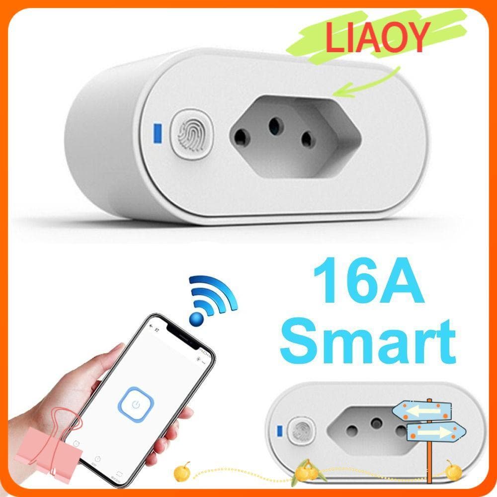 Adaptador De Tomada Inteligente LIAOYING , Conectividade Tuya WiFi Controle De Voz Brasil Smart Plug , Bloqueio Infantil