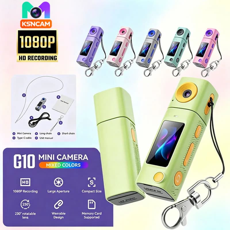 Mini Câmera De Polegar Com Lente Giratória Para Esportes Ao Ar Livre Captura De Fotos De Vídeo Digital 1080p HD Ideal Es