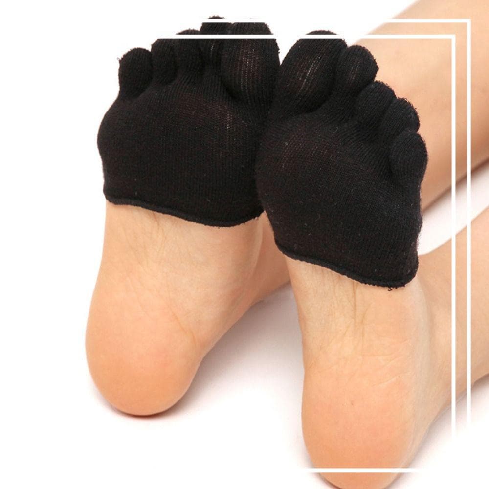 Meias Toe , Pretas/Brancas/Nu/Rosa Com Cinco Dedos Invisíveis Respiráveis Para Antepé