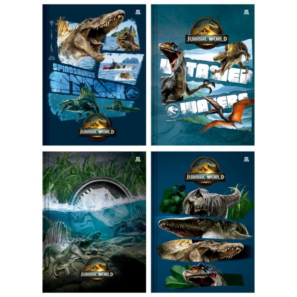 Caderno Brochura 1/4 Jurassic World 80 Folhas Capa Sortida Animativa