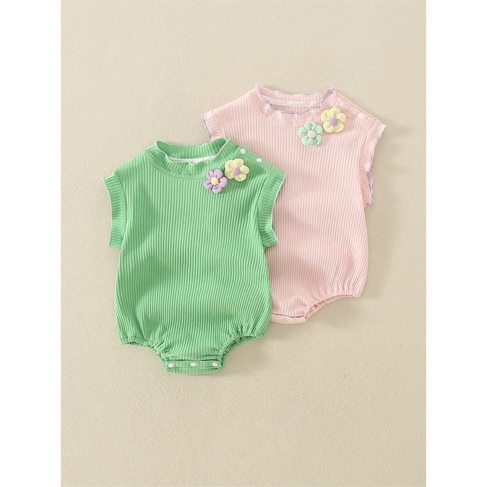 Bebê recém-nascido verão macacão bebê menina macacão estilo fino bebê macacão princesa sem mangas Outing colete