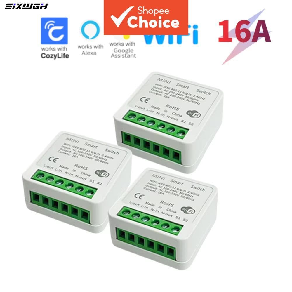 Mini 16A Interruptor Inteligente WiFi Breaker Switch Suporte Cozylife APP Control Funciona Com Alexa E Google Home Voice