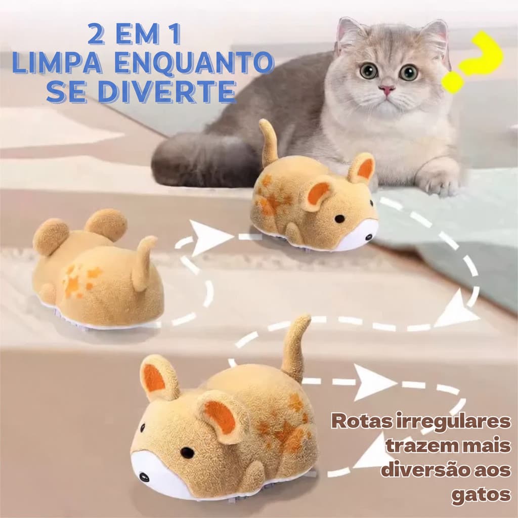 Brinquedo Elétrico Para Gatos E Ratos-Mouses De Pelúcia Em Movimento Automático Com Sons , Interativo Alívio Do Estresse