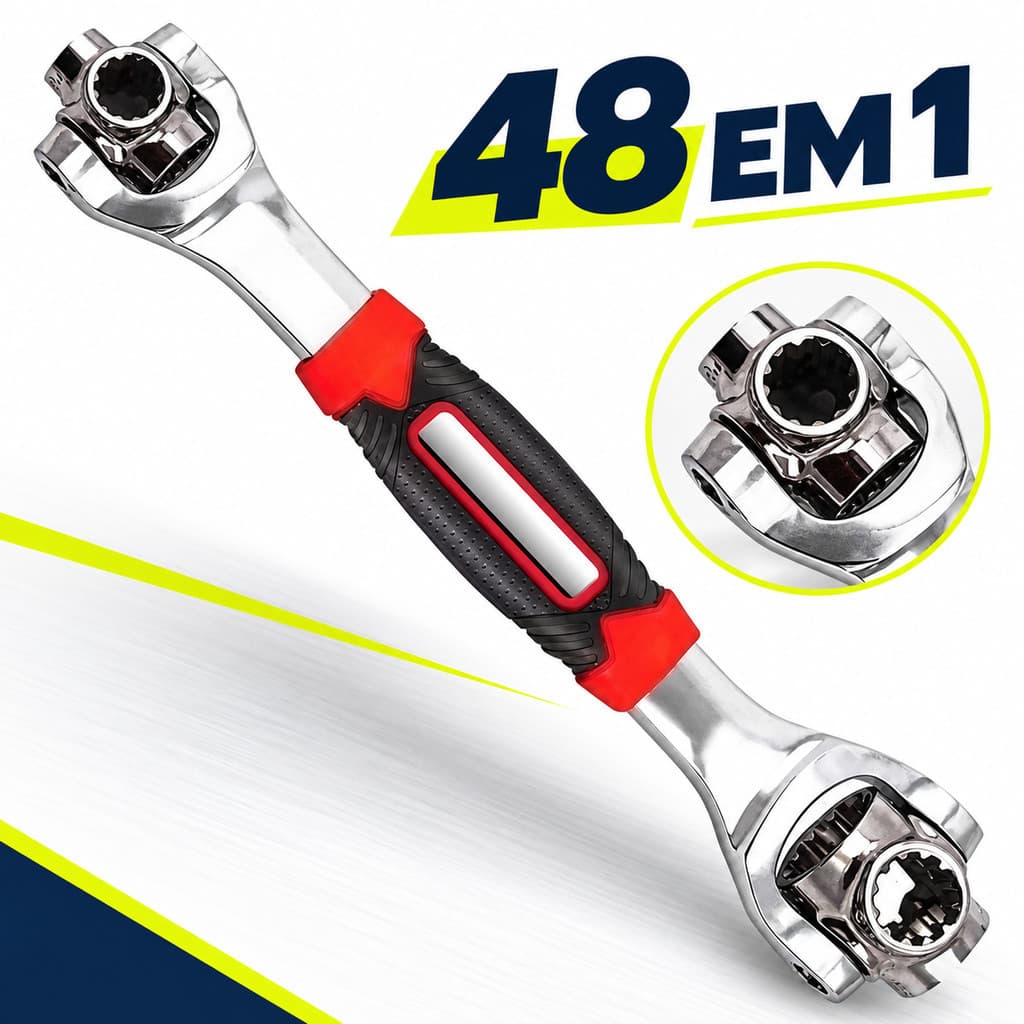 48 em 1 Chave Inglesa Chave Multifuncional 360º Ferramentas Chave Soquete Universal