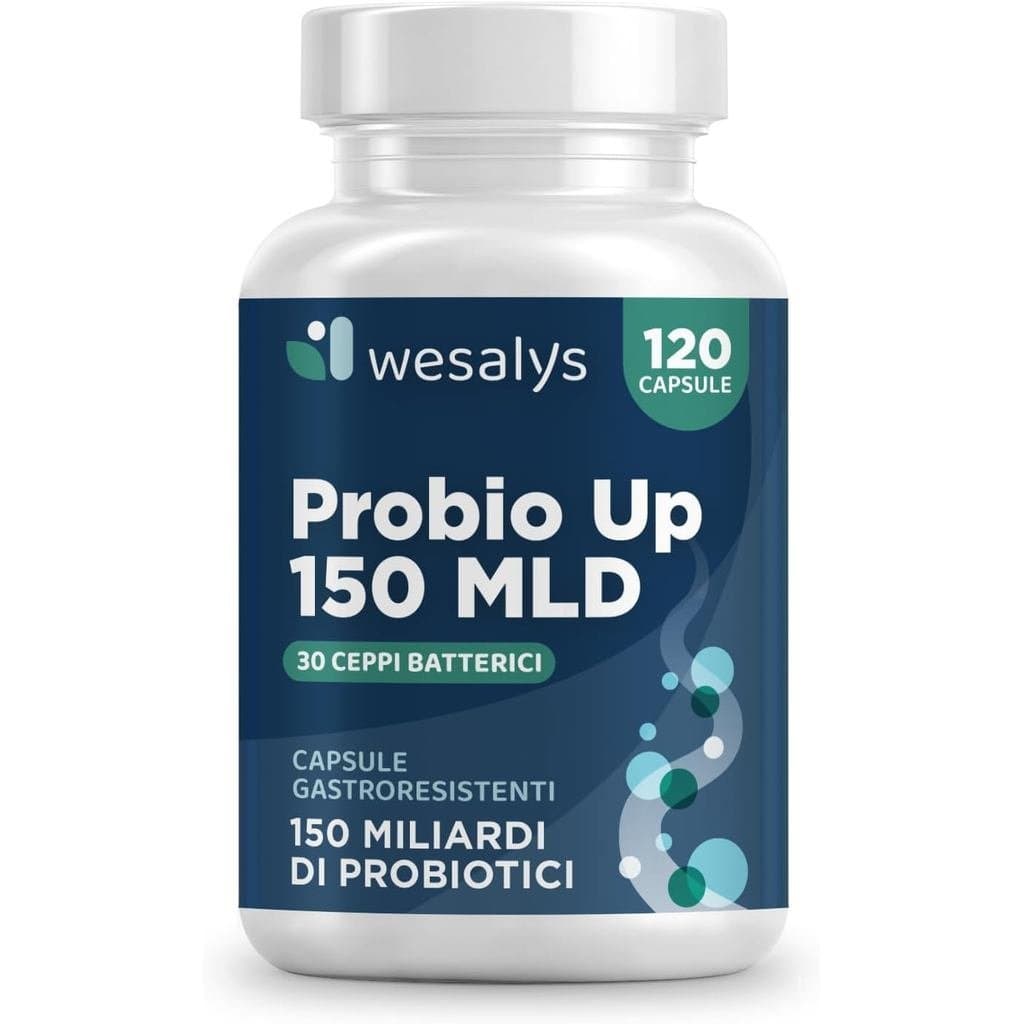 Lactobacillus probiótico, 150 bilhões de UFC, 30 estirpes, 120 cápsulas com revestimento resistente ao ácido gástrico. C