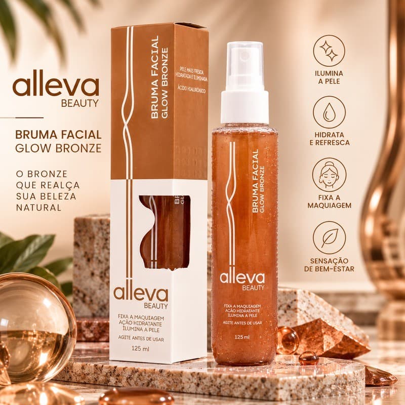 BRUMA FIXADORA EFEITO GLOW/ALLEVA SKIN/ FIXA MAQUIAGEM /EFEITO ILUMINADOR/FIM DE ANO/