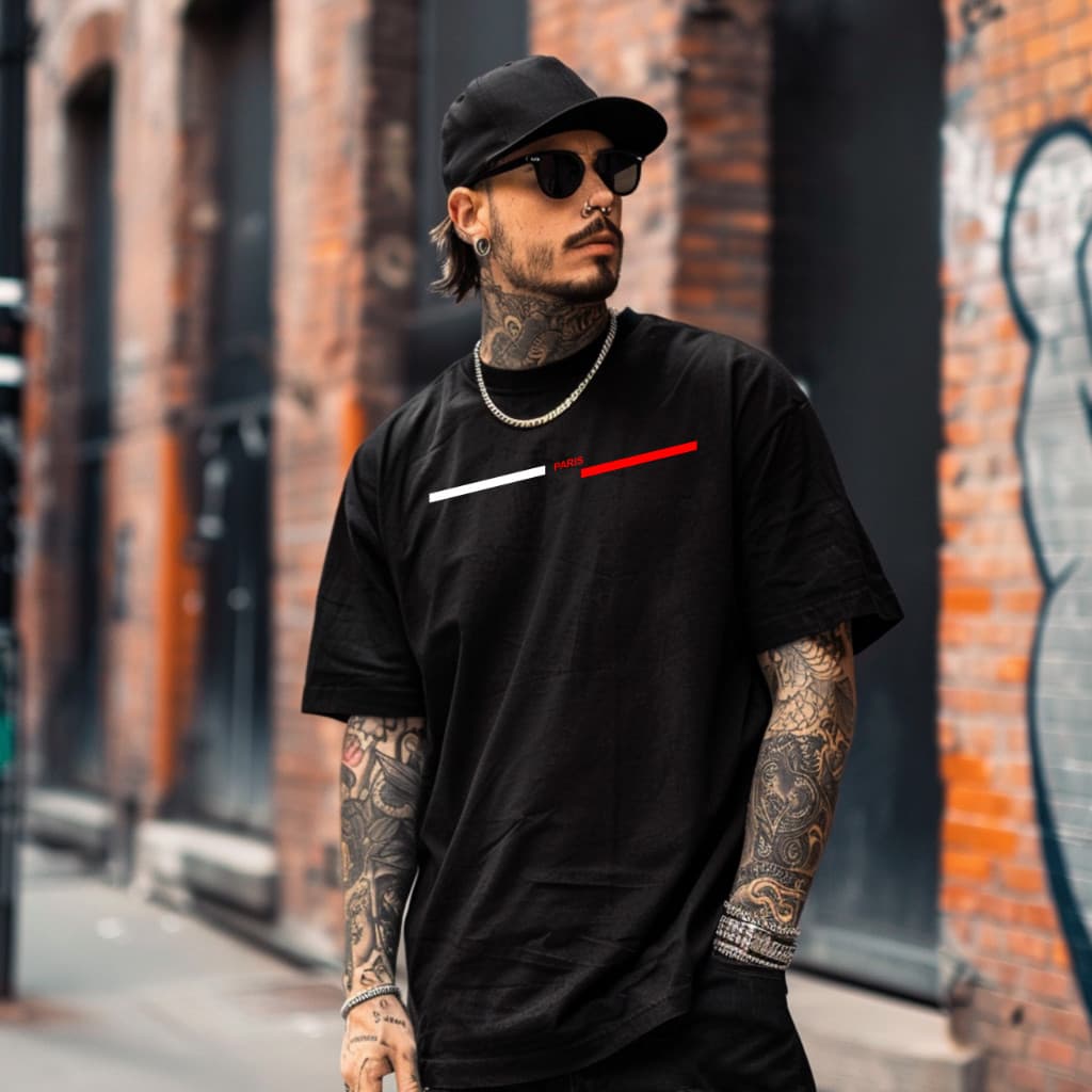Camiseta Paris Masculina Listrada Manga curta Oferta Promoção