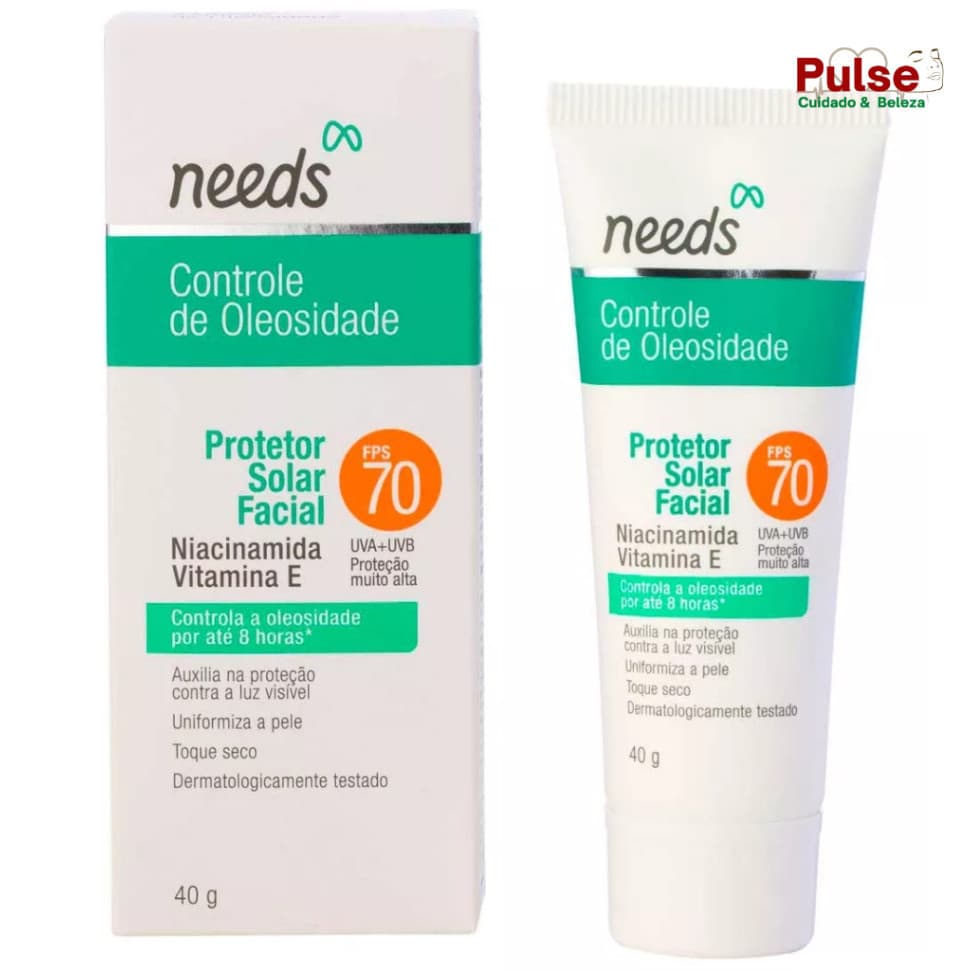 Needs Protetor Solar Controle De Oleosidade Facial Fps 70 SEM COR 40g