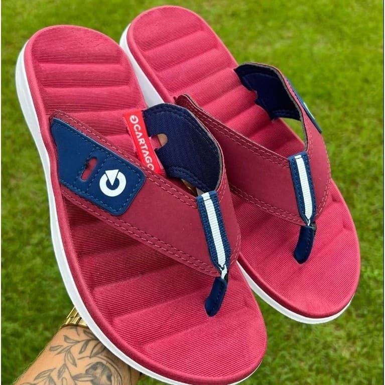Chinelo Cartago Masculino Casual Retro Lançamento - Chinelo de Dedo Cartago Masculino Lançamento