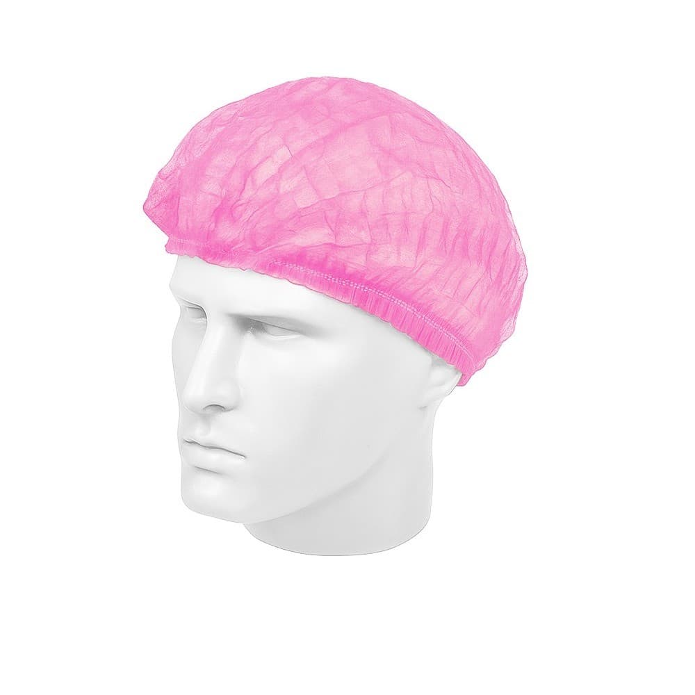 Touca Sanfonada Descartável com Elástico Rosa