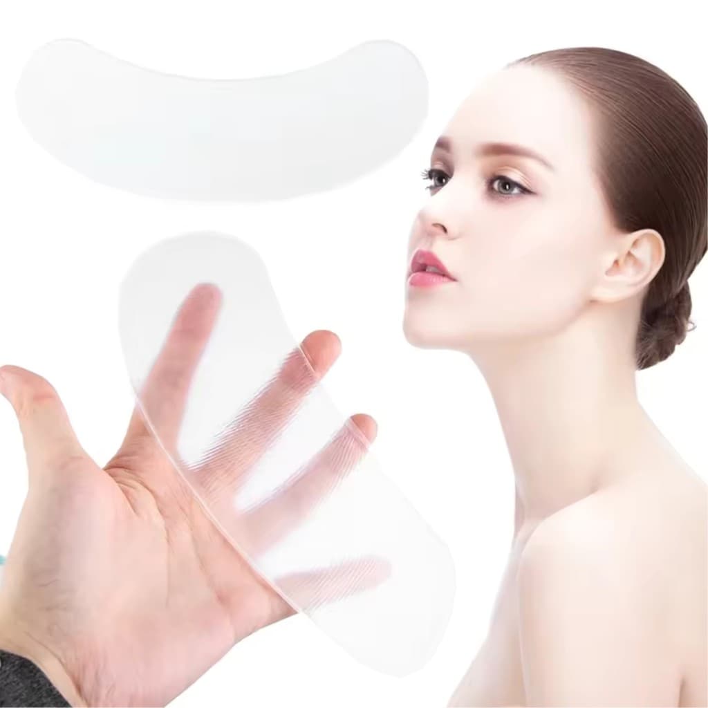 Adesivo De Silicone Anti-Rugas Para Pescoço Premium Lavável Reutilizáveis