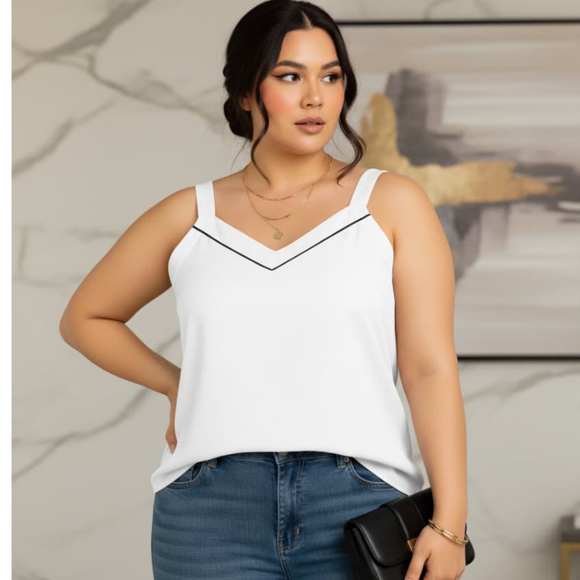 Blusa Regata Feminina Crepe Social – Leve, Fresca e Chique | M ao G2