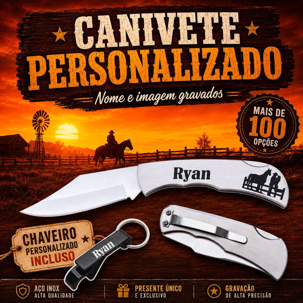 Canivete De Bolso Personalizado Com Presilha BRINDE Abridor De garrafa Lamina Bolso Aço Inox Envio