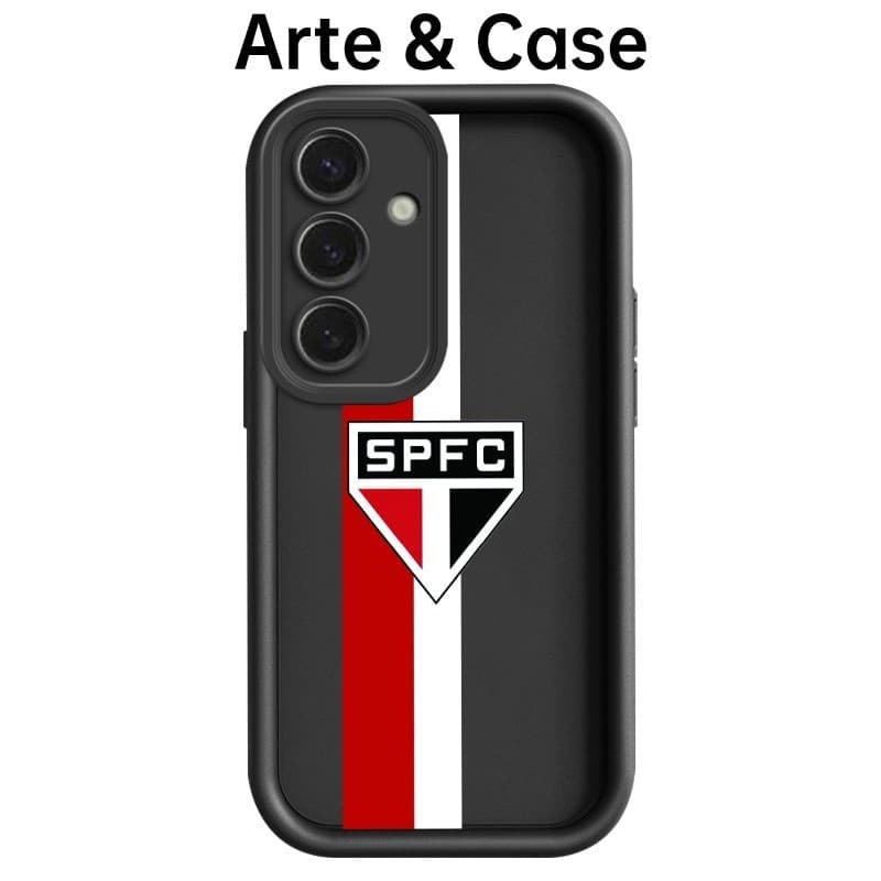 Capinha de Silicone proteção total impacto-São Paulo Futebol Clube Para Samsung Galaxy S22 S23 S24 S25 S26 Plus Ultra