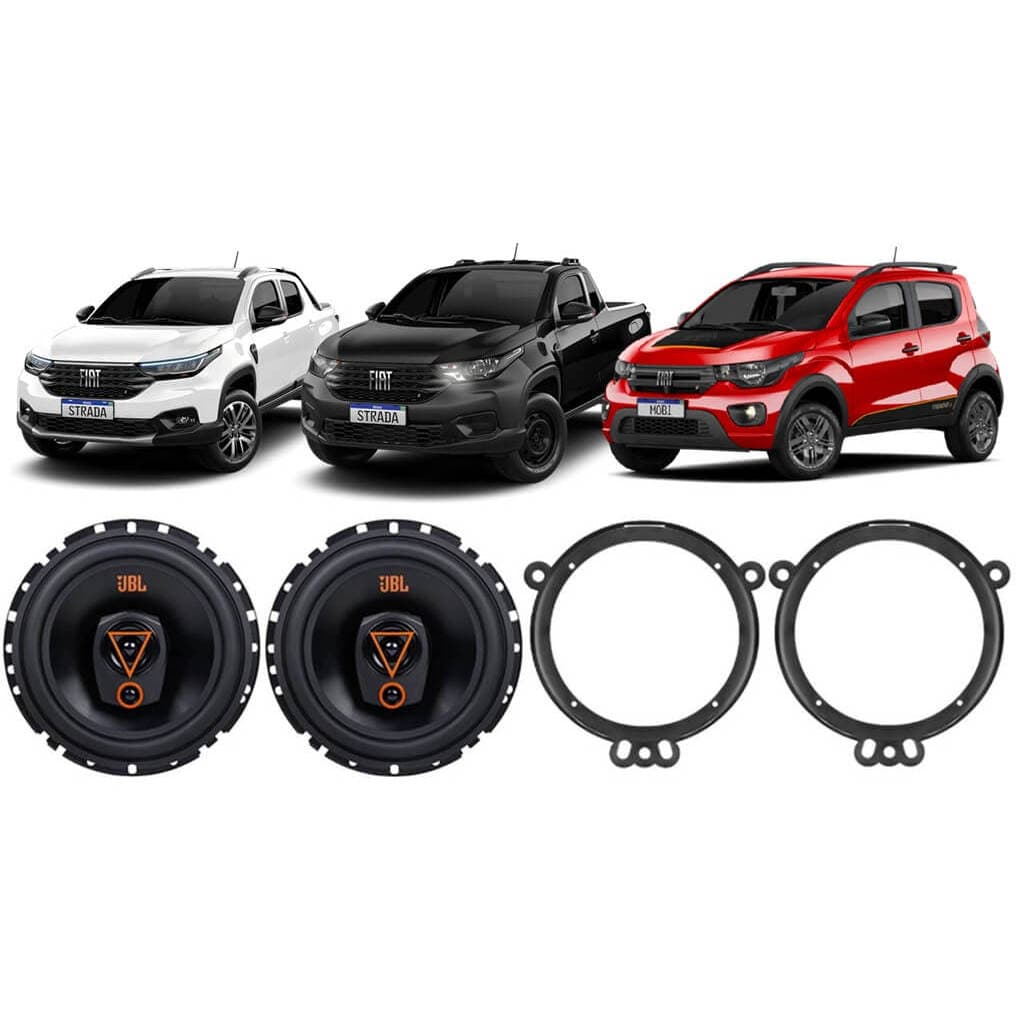 Kit 2 Alto Falante Jbl Multisystem Mobi Nova Strada Dianteiro + Aros