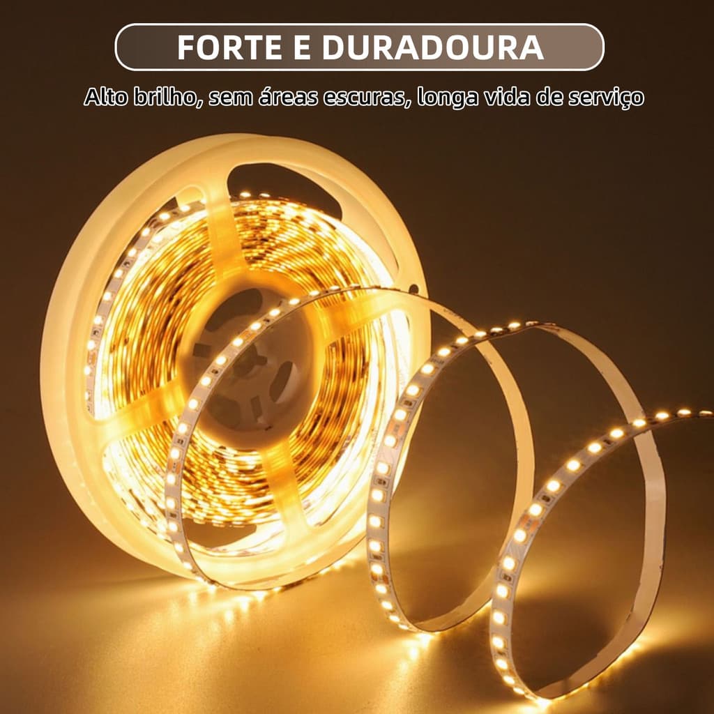 Fita Led Direta Na Energia Cob 10 Metros 110v ou 220v IP20 Não Usa Fonte
