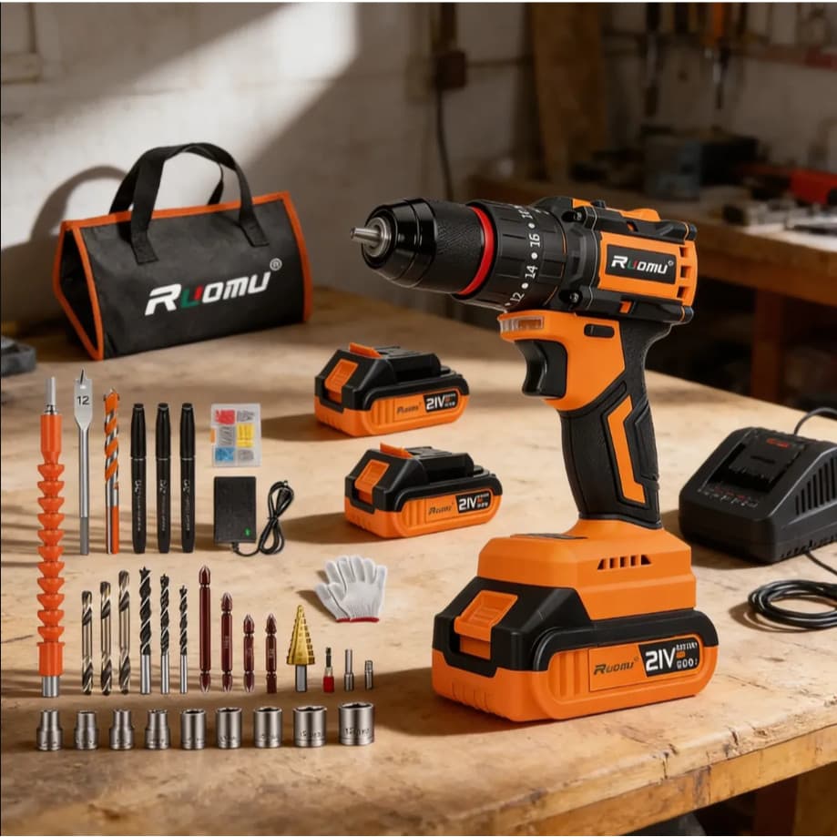 Furadeira 21v Parafusadeira A Bateria Brushless 2 Bateria