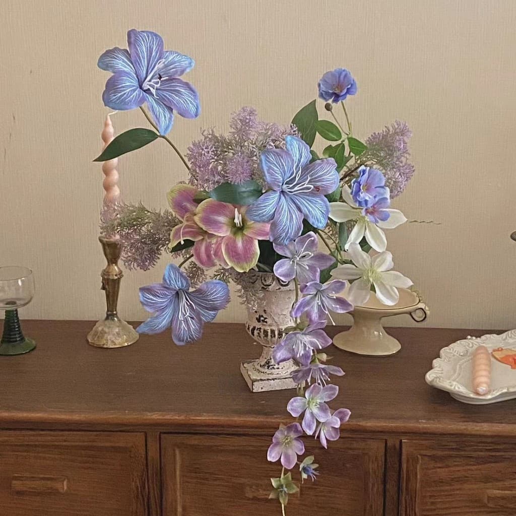 Monet jardim roxo simulação flor influenciador foto perfurador cartão paisagismo diy Layout janela decoração suave combi