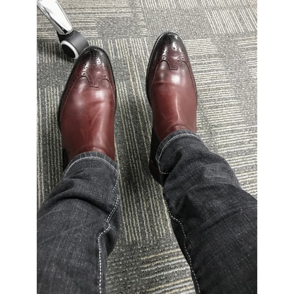 Botas Chelsea de couro genuíno britânico botas Martin masculinas sapatos de cano alto sapatos de couro esculpido botas m