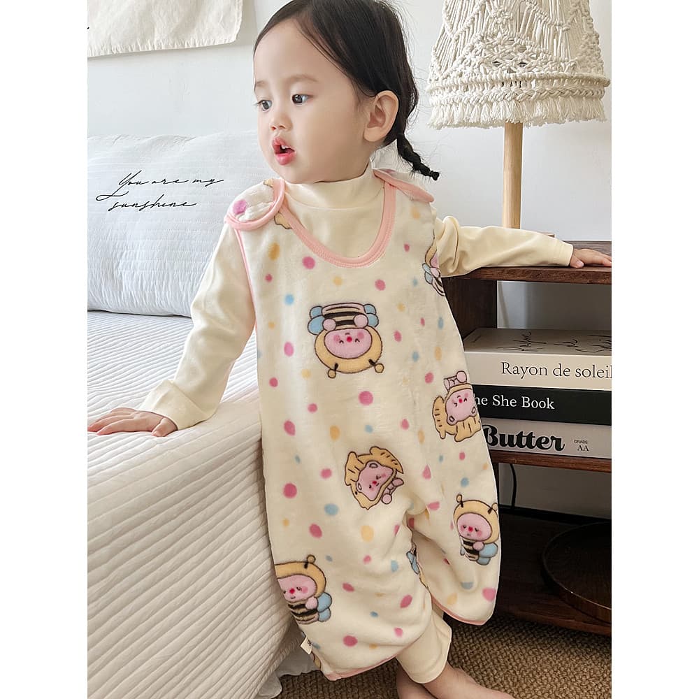 Outono inverno bebê flanela saco de dormir Anti-pontapé colcha meninos meninas sem mangas bebê crianças Coral velo colet