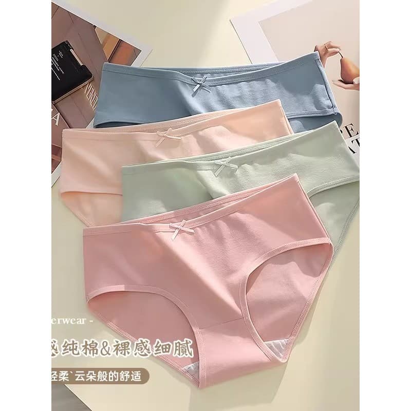 Calcinha de cintura média feminina de algodão puro 100% algodão virilha interna doce meninas cuecas de cor sólida Shorts