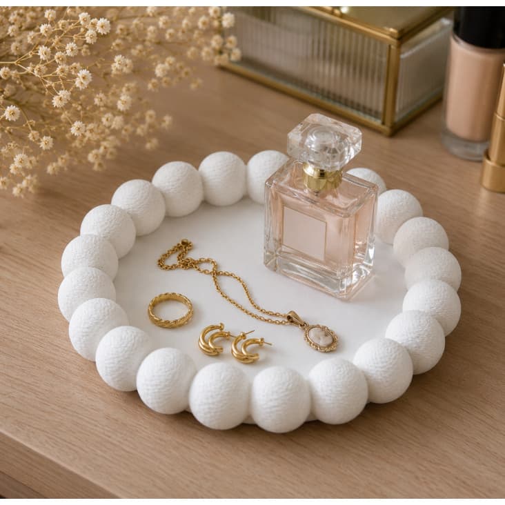 Bandeja Bubble Redonda Porta Joias Velas Decorativa Organização Decoração