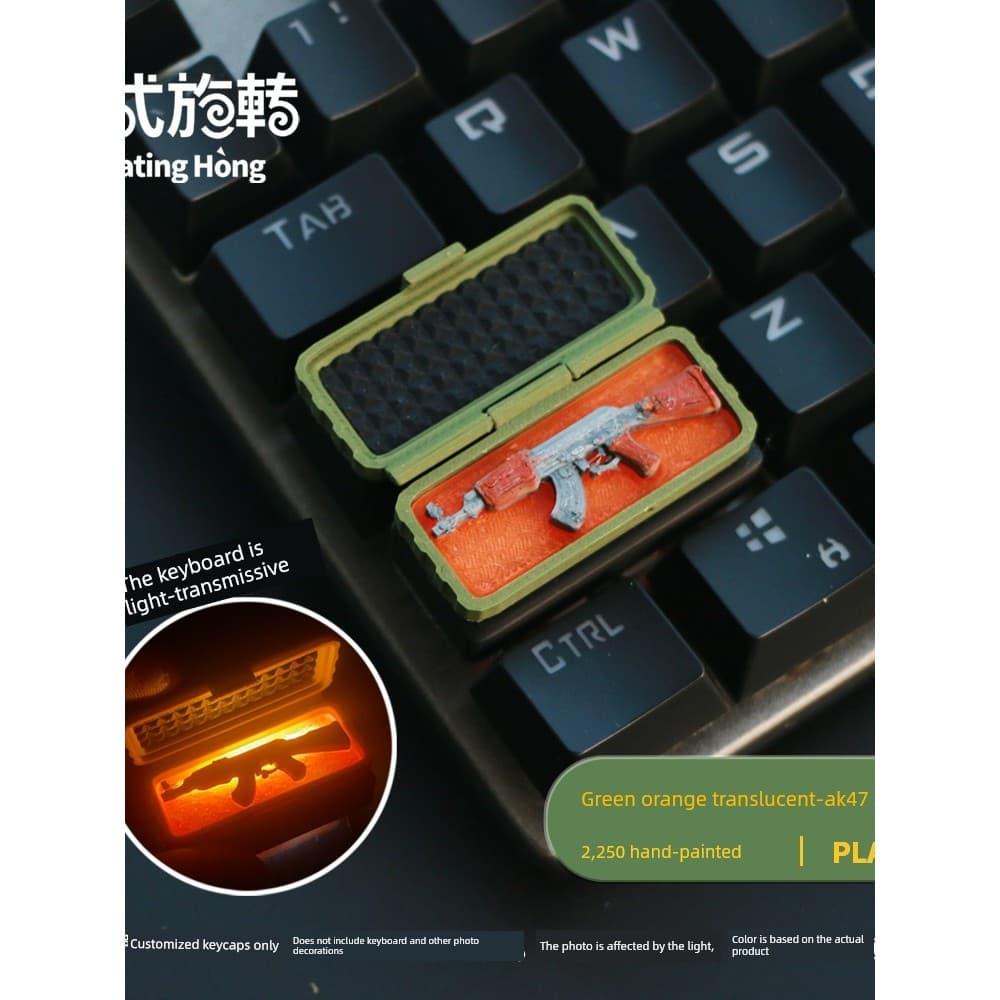 Caixa de braços translúcida exclusiva keycap CS braços caixa keycap csgo teclado mecânico enter keycap