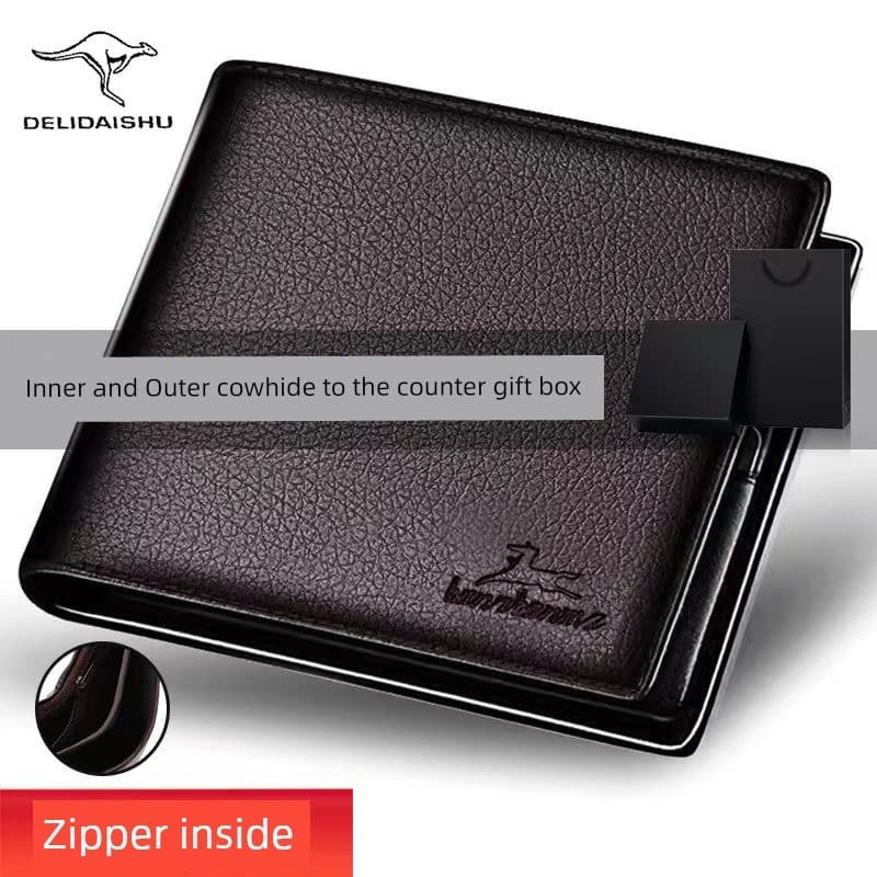 carteira masculina carteira masculina com ziper Carteira masculina pequena portátil Casual estudante retrô de alta quali