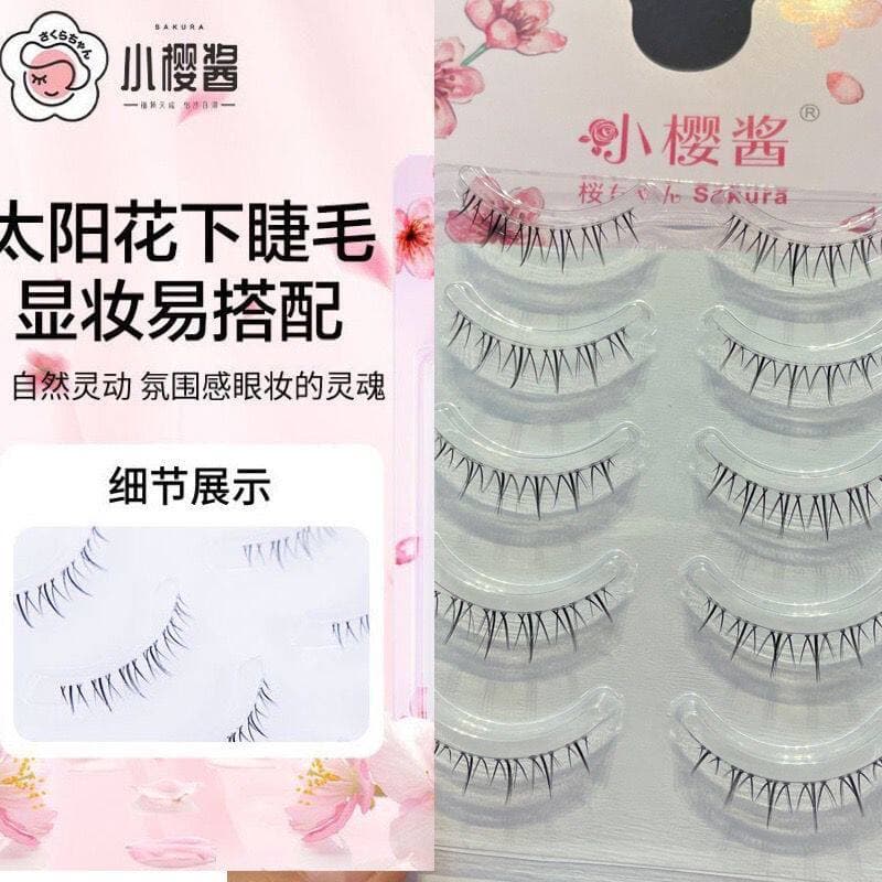 Professor Binbin recomenda molho Sakura cílios postiços inferiores pequeno diabo fada cabelo haste fina Natural segmenta