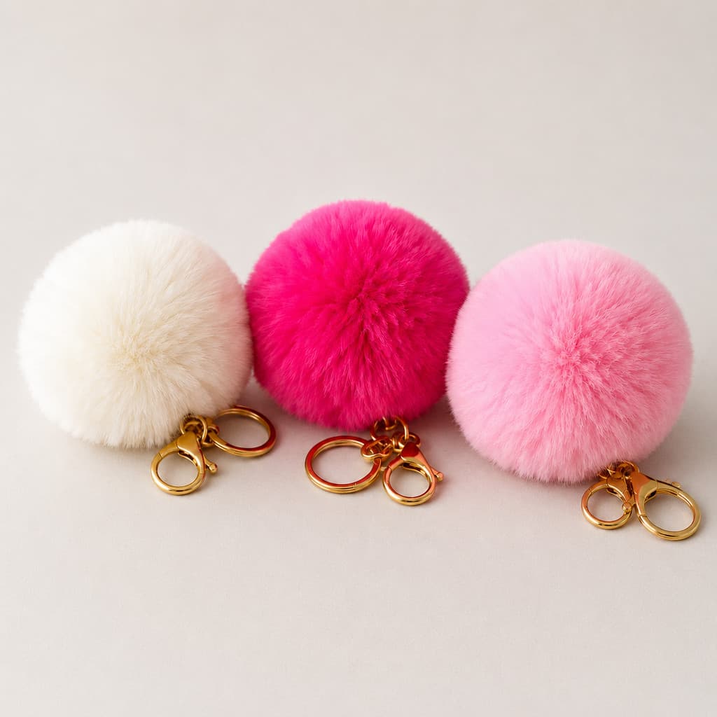 Chaveiro Pingente PomPom de Pelúcia Grande no Atacado Para bolsas Mochilas Chave de Casa