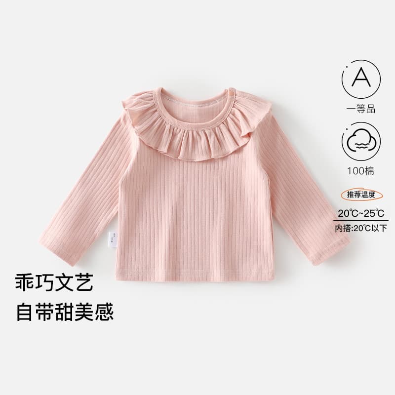Meninas camisa de fundo outono inverno roupas crianças moda bebê manga comprida camiseta quente All-Match topo