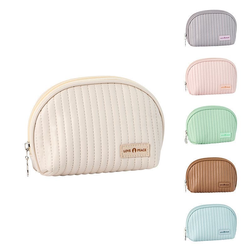 Bolsa de cosméticos para bolo semicírculo, bolsa de cosméticos para viagem, bolsa de armazenamento de cosméticos, grande