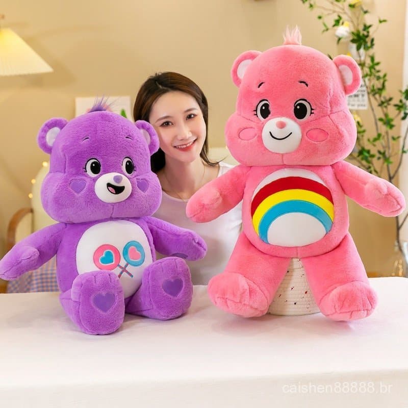 Pelúcia Urso Arco-Íris 40/65cm - Ursinho do Amor, Brinquedo Fofinho para Meninas, Presente Aniversário Estoque Pronto