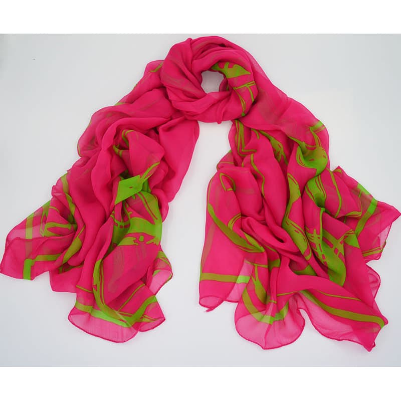 Hangzhou seda novo estilo lenço de seda gaze imitação de seda primavera verão inverno All-Match longo impresso protetor