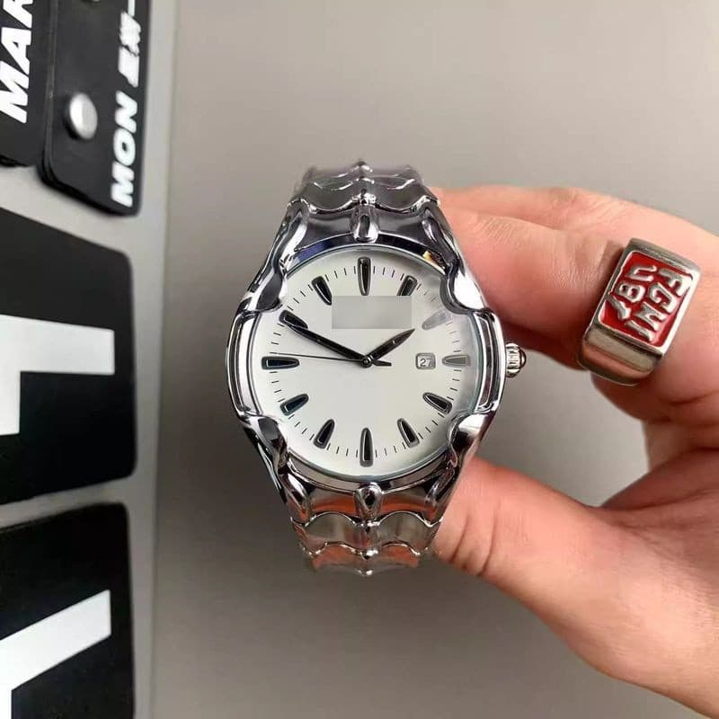 Relógio de formato especial masculino retrô exclusivo com mostrador grande calendário quilha pulseira de aço estilo garr