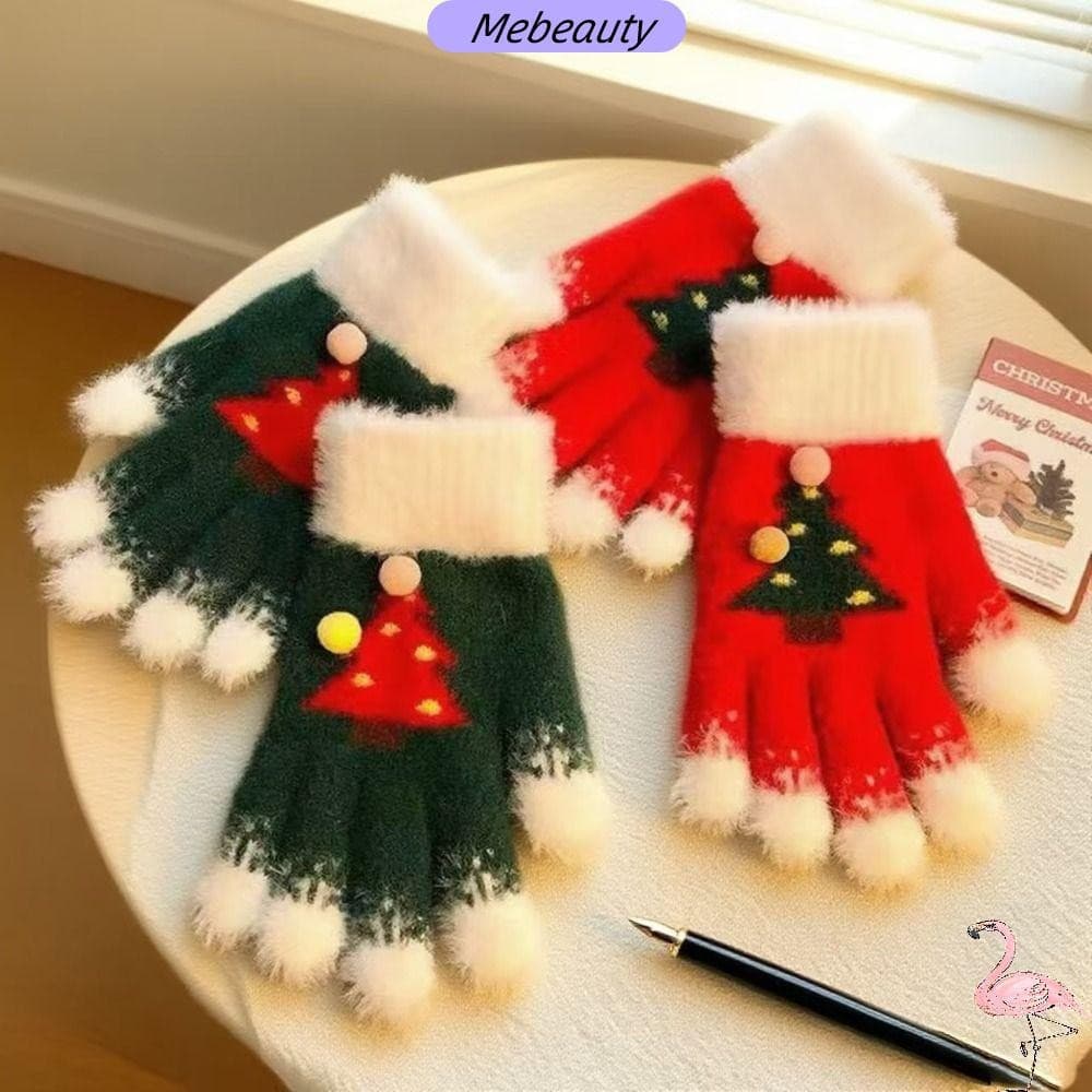 MEBEAUTYBR Luvas De Árvore De Natal , Design De Malha Com Isolamento Espesso , Infantis De Inverno , Elásticas