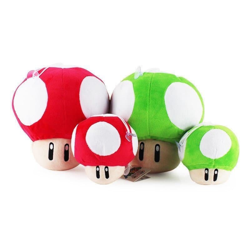 10-21cm Nintendo Jogo Super Mario Bros . Cogumelo Vermelho Verde Pingente Brinquedos De Pelúcia Boneca Recheada Macia Pa