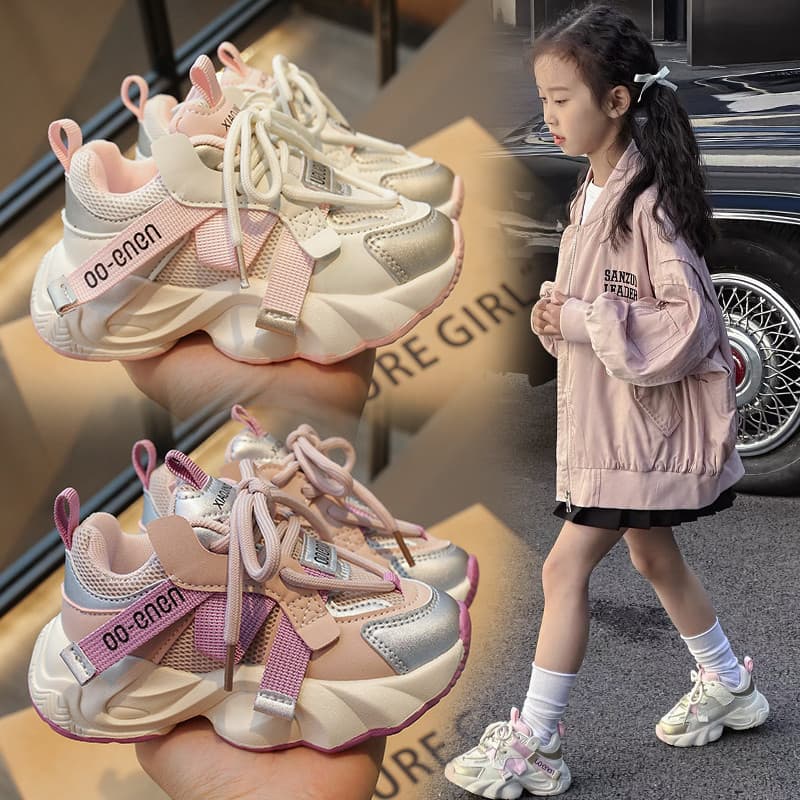 Meninas papai sapatos 2026 novo estilo de venda quente primavera outono sapatos infantis tênis de sola macia meninas sap