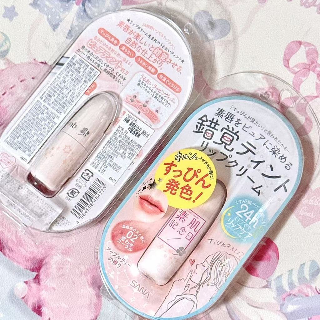 [Estoque pronto] Japão Sana 24 horas batom de pele lisa hidratante labial batom de cor Natural três cores ganhando a ofe
