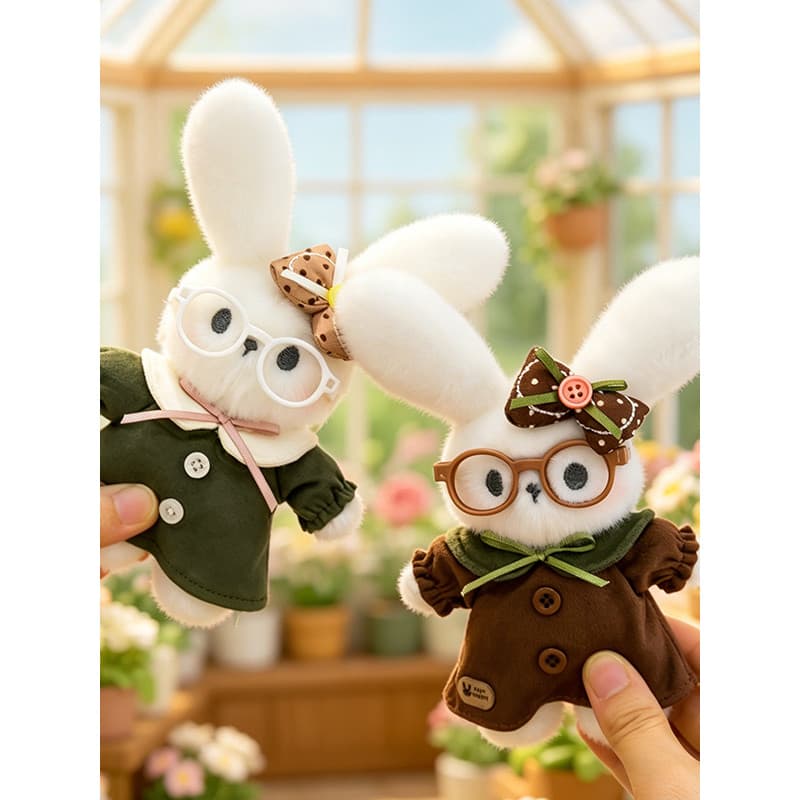 Criativo bonito coelho boneca brinquedo de pelúcia bonito coelho palma bebê boneca saco chaveiro pingente para namorada