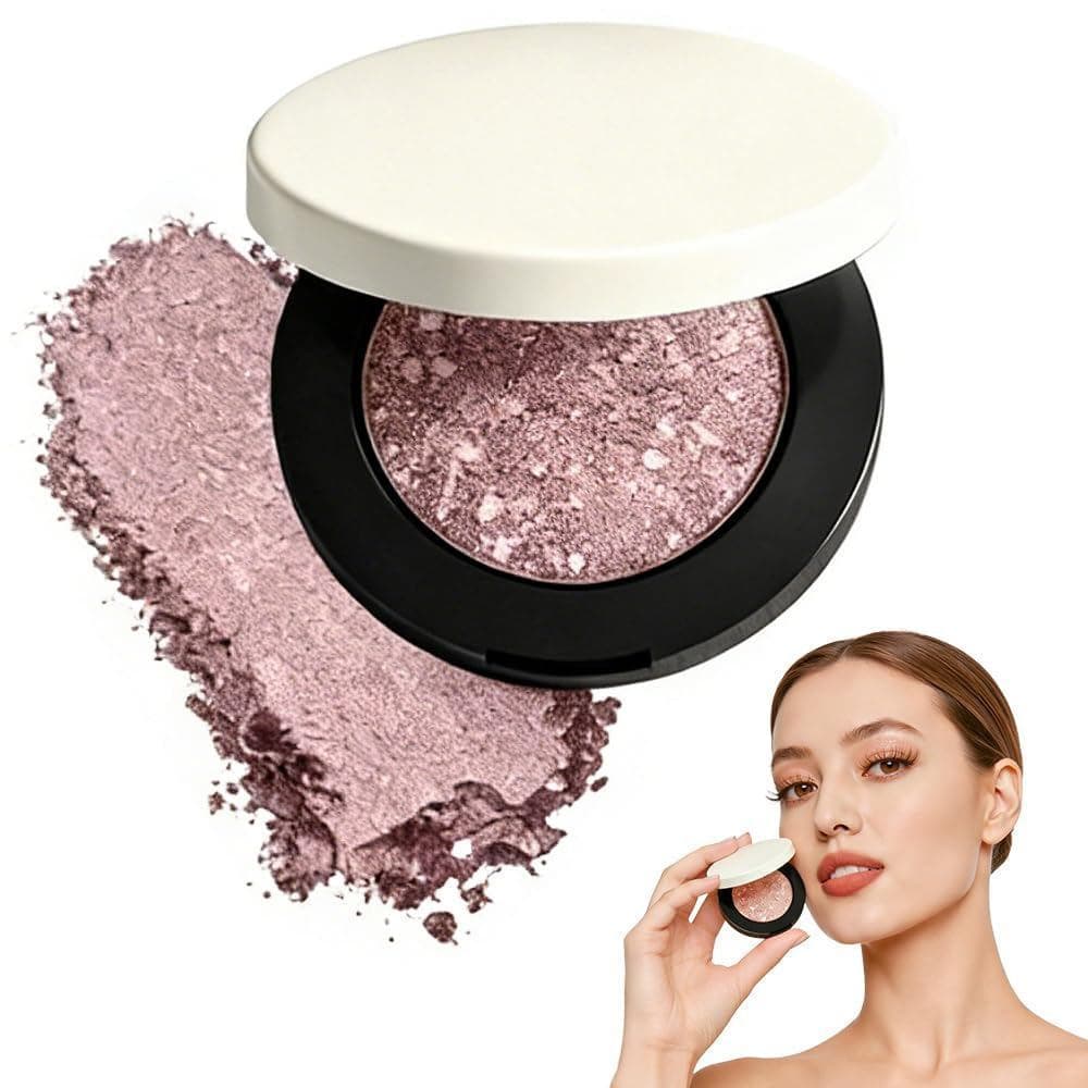 Sombra de Olhos Multicolorida Metálica, Acabamento Luminoso Refletivo Metálico, Textura Cremosa com Pincel para Sombra,