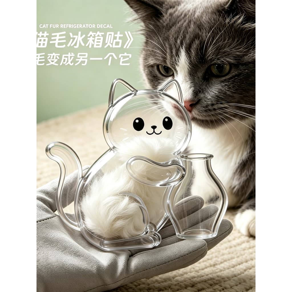 Ímã de geladeira para armazenamento de pêlos de gato